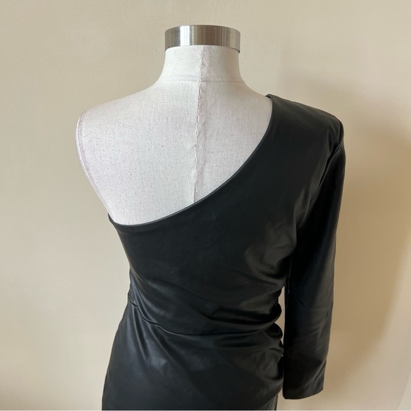 New! Likely Serena vegan leather one shoulder dress 14508 - Picture 7 of 14